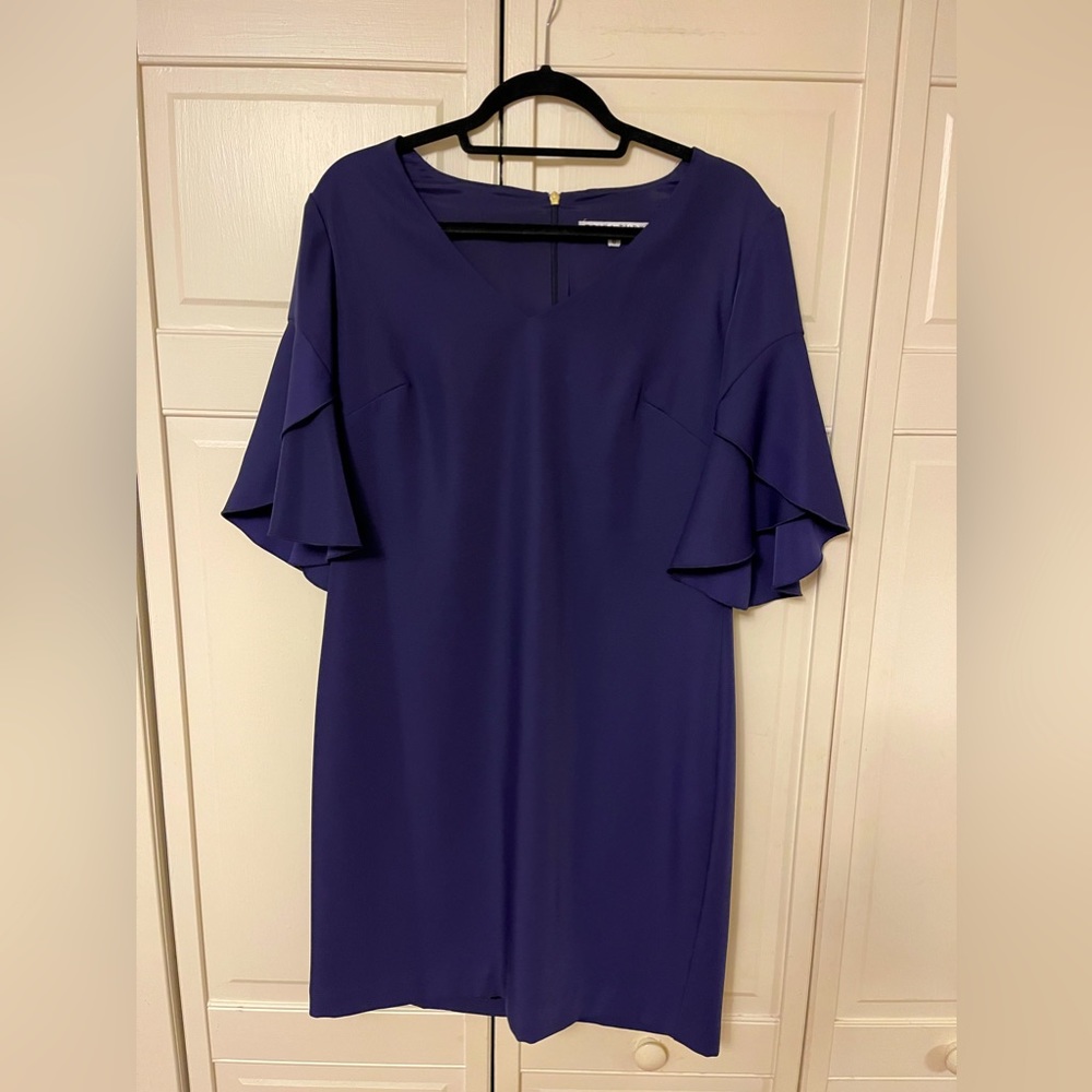 Trina Turk Navy butterfly sleeve dress